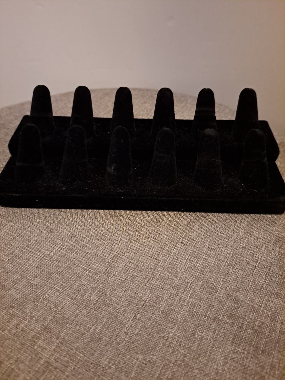 Black Velvet Jewelry 12 Ring Display Stand Organizer